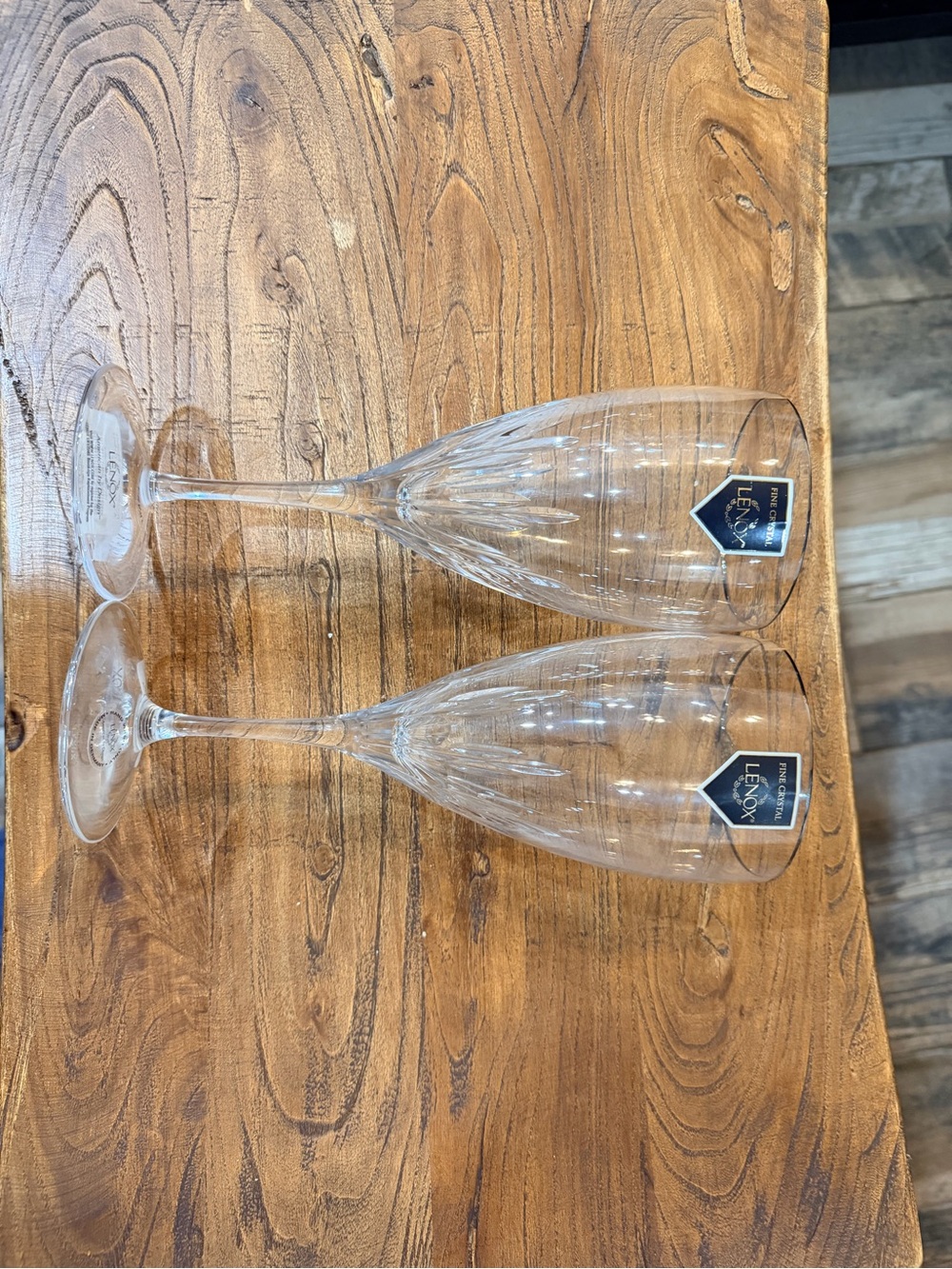 Lenox Firelight Platinum Signature Crystal All Purpose Glasses 14 Oz Set of 2